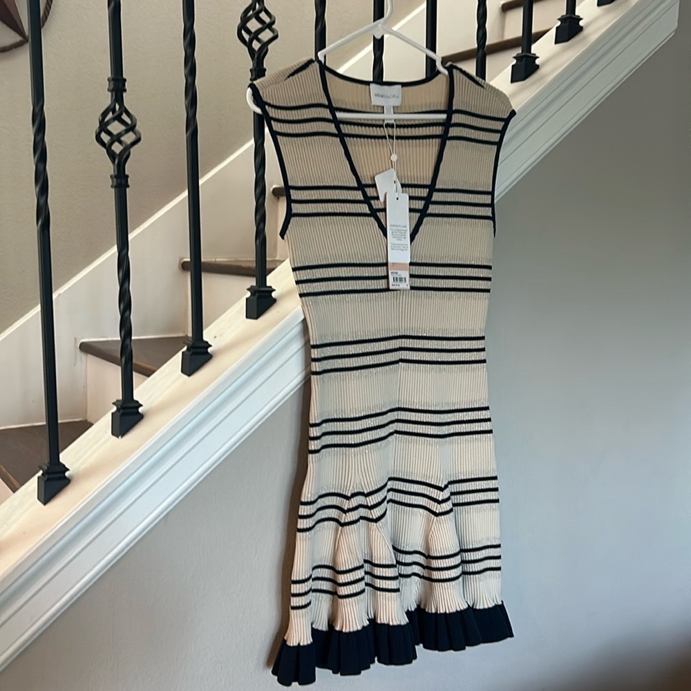 NWT  US Size 8 Alice McCall navy and cream dress